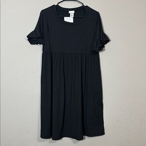 Black Ruffle Sleeve Dress